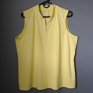 Tribal Sport Zip Yellow Golf Sleeveless Top XL